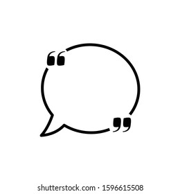 Quote speech bubble vector icon. quotes icon