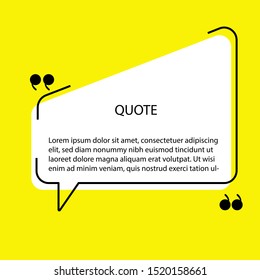 Quote speech bubble. Vector illustration