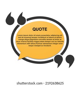 Quote speech.Blank text box and quotes. Blog post template. Vector illustration.Vector illustration isolated on white background.Eps 10.