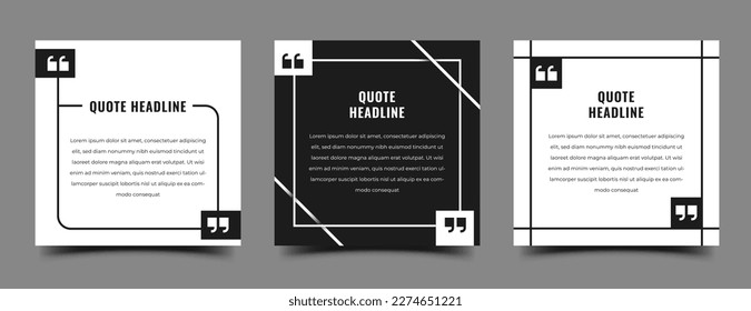 Quote square banner banner design template. Usable for social media post, card, and web ads