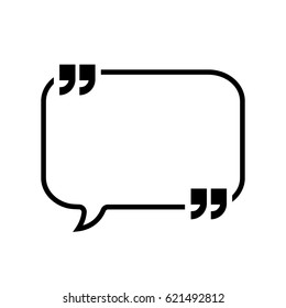 Quote square bubble icon. Quote frame template, vector illustration.