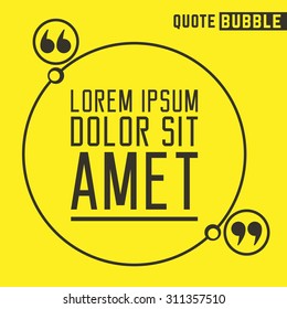 Quote Square Speech Text Bubble. Vector illustration.