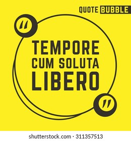Quote Square Speech Text Bubble. Vector illustration.