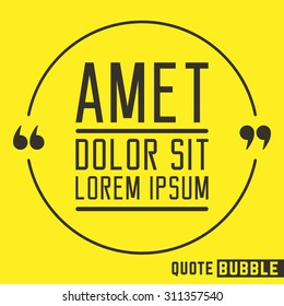 Quote Square Speech Text Bubble. Vector illustration.