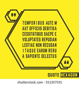 Quote Square Speech Text Hexagon. Vector illustration.