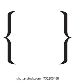 Quote symbol. Bracket icon on a white background. Vector illustration