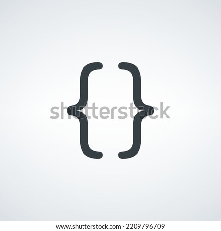 Quote symbol. Bracket icon. typography element. Stock vector illustration isolated on white background.