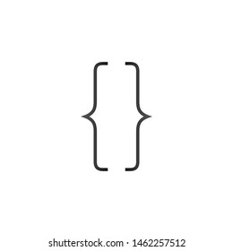 Quote symbol. Bracket icon. vector illustration for web design isolated on white background.