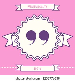 Quote symbol icon. Graphic elements for your design