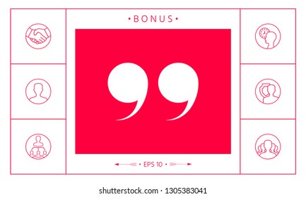 Quote symbol icon. Graphic elements for your design