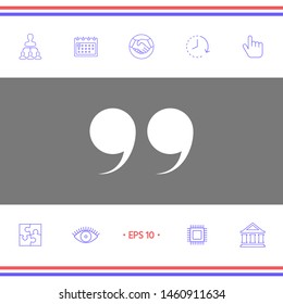 Quote symbol icon. Graphic elements for your design