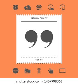 Quote symbol icon. Graphic elements for your design