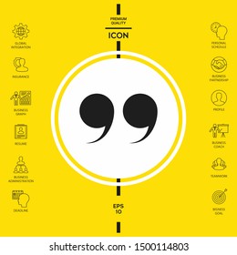 Quote symbol icon. Graphic elements for your design
