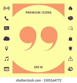 Quote symbol icon. Graphic elements for your design