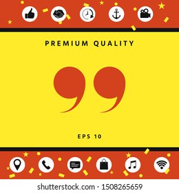 Quote symbol icon. Graphic elements for your design