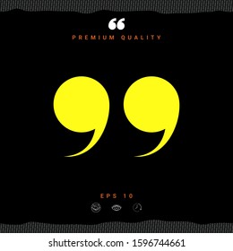 Quote symbol icon. Graphic elements for your design