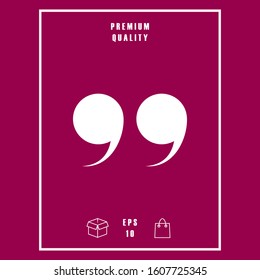 Quote symbol icon. Graphic elements for your design