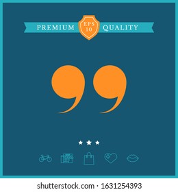 Quote symbol icon. Graphic elements for your design