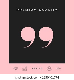 Quote symbol icon. Graphic elements for your design