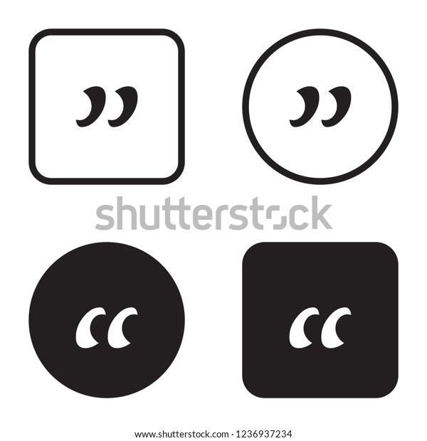 Quote Symbol Icon Set Quotation Paragraph Stock Vector (Royalty Free) 1236937234