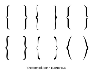 Quote symbol set. Bracket icon vector