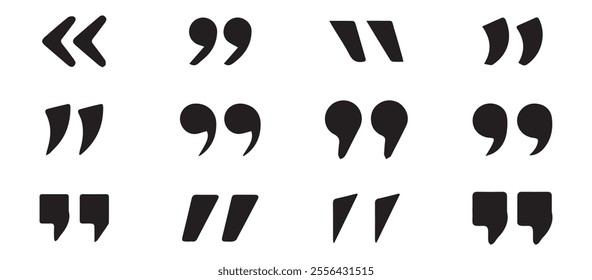 Quote symbol. Simple quotes collection. Quote sign icon. Quotation marks black isolated vector illustration EPS 10