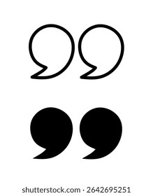 quote symbol vector on white background