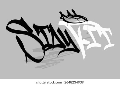 QUOTE, arte tees, arte slogan Tee, Stay Fit graffiti slogan print, t shirt gráficos impressão vetorial design, Tipografia urbana arte de rua hipster para t- shirt ou sweatshirt.eps8
