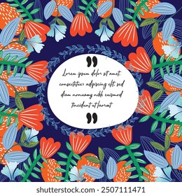 quote template with artistic frame