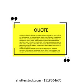 Quote template background vector against white background. creative art template.