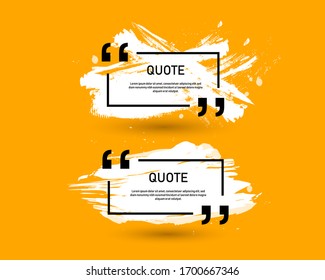 Quote template collection with hand drawn acrylic stroke. Grunge brush background.