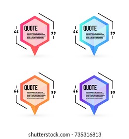 Quote template, colorful design element, vector illustration