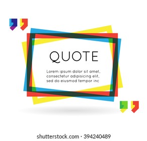 Quote template colorful information text blog business mobile isolated white background vector illustration