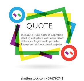 Quote template colorful information text blog business mobile isolated white background vector illustration