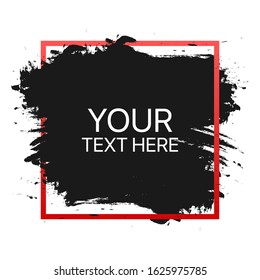 Quote template conceptual brackets grunge brush. Hand drawn acrylic stroke, quote template. Vector stock illustration