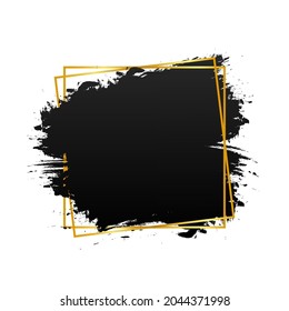 Quote template conceptual brackets grunge brush. Hand drawn acrylic stroke, quote template. Vector stock illustration.