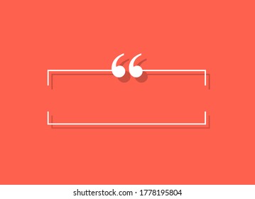 Quote template with free copy space. For Note, message, quote and comment. Vector illustration

