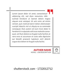 Plantilla de cotización en un cuadro moderno con nombre de autor e imagen, adecuada para sus diseños