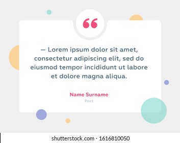 The quote template on a abstract background. Vector illustration. 