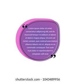 Quote template in quotation marks. Quote design element. Typed text, calligraphy. For posters, banners, leaflets and brochures.