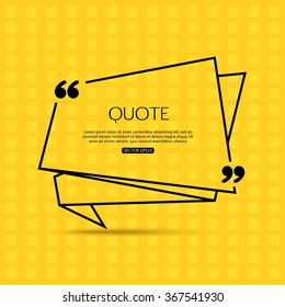 Quote template for social networking, business, newspaper, magazine and advertising action. Vector eps 10 format.