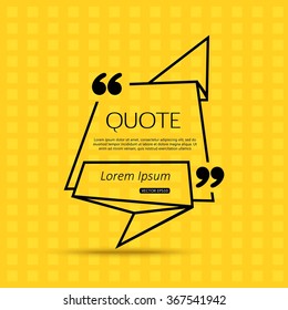 Quote template for social networking, business, newspaper, magazine and advertising action. Vector eps 10 format.