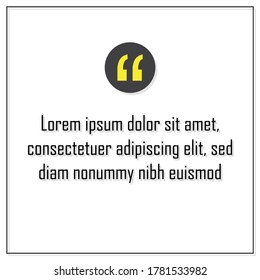 Quote template with trendy style. Comma, Note, message and comment. Vector eps illustration

