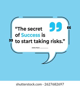 Quote testimonial banner design with Bubble text box style, suitable for motivational posters, social media or presentations
