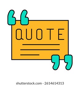 quote testimonial line icon vector. quote testimonial sign. isolated symbol illustration