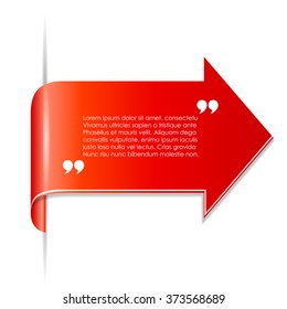 Quote text arrow vector illustration isolated on white background