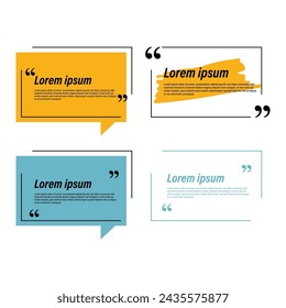 Zitat Text Banner Icon Set Vektor Design.