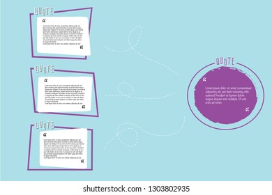 Quote Text Box  Vector Concept on Blue Background