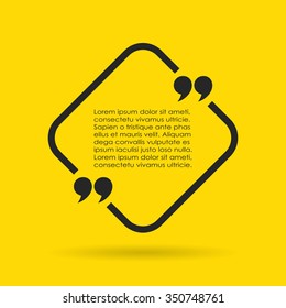 Quote text box vector illustration isolated on yellow background