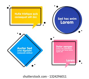 Quote text bubble. Commas, note, message and comment Vector illustration